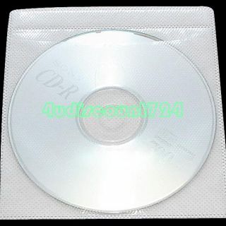 Plastic CD DVD Binding Sleeves Holder Cases Storage Envelope White x
