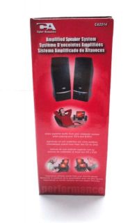  cyber acoustics ca 2014 speakers black desktop 4watts volume control