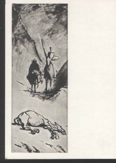 118744 Knight Don Quixote by Honore Daumier Old Russian PC