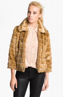 GUESS Faux Mink Crop Jacket (Online Exclusive)