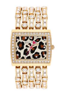 Betsey Johnson Leopard Print Dial Bracelet Watch