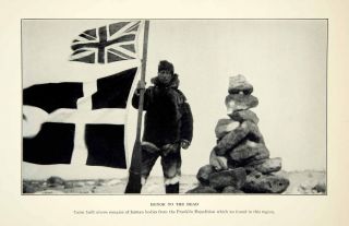 1927 Print Franklin Thule Fifth Expedition Memorial Knud Rasmussen