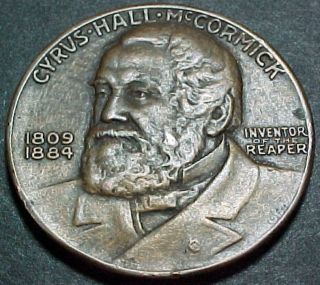Medal Cyrus McCormick Centennial Of The Reaper 1831 1931 International