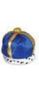 King Crown Hat Royal Blue Party Dress Up Costume