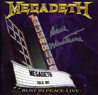 Megadeth DAVE MUSTAINE SIGNED AUTOGRAPHED booklet & New Rust in Peace