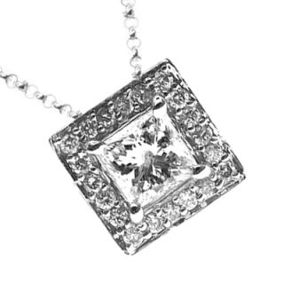 47ct D VS1 Antique Style Princess Cut Diamond Necklace