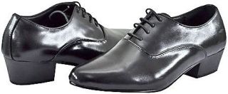 Italo 5633 Mens Black Leather Comfort Cuban Heel Lace Up Fashion