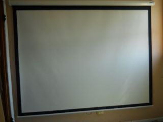 DA Lite 80 X 60 Inch White Pull Down Projector Movie Screen Great Cond
