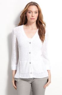 Lafayette 148 New York Woven Cuff Mélange Cardigan