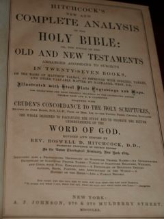 Hitchcocks Complete Analysis Holy Bible 1870 Cruden
