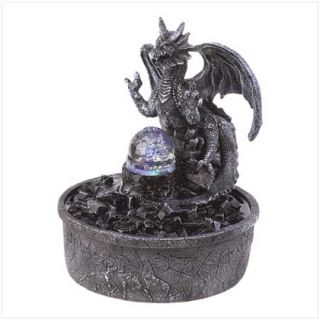 stone dragon guards a well from which enchanted crystal waters
