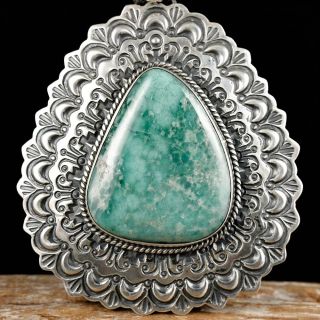 Darryl Becenti Navajo Green Turquoise Pendant Old Style
