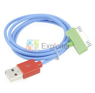 USB Data Transfer Cable for iPhone 4 Blue 100cm Length