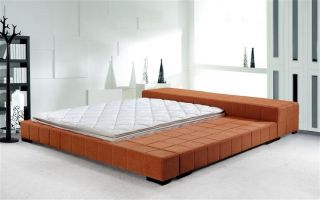  Mango Colored Upholstered Platform Bed Cubix King