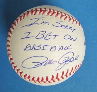 Pete Rose Autographed/Signed Baseball Insc. Im Sorry I Bet on