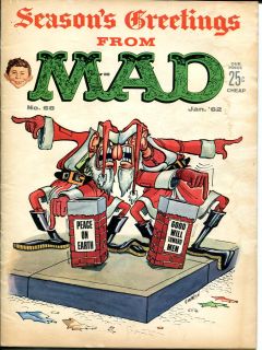 Mad Magazine 68 1962 Alfred E Neuman x mas Issue G VG