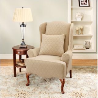 Sure Fit Stretch Marrakesh Wing Chair Slipcover Cream T Cushion