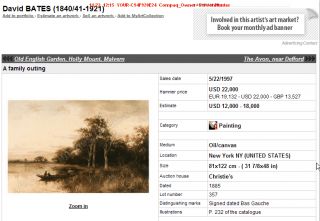 1887 British Tonalist Plein Air Landscape to $60 000
