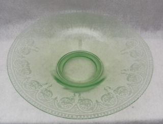 Pieces Green Vaseline Cambridge Elegant Glass Console Set Glows w