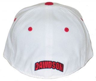 DAVIDSON COLLEGE WILDCATS WHITE FLEX FIT FITTED HAT/CAP M/L NEW