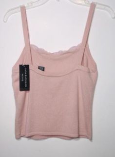 Dana Buchman PS Soft Pink Blush Cashmere Lace Sequin Trim Tank Top $
