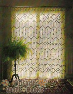 Macrame Curtains and Room Dividers Vintage Pattern Book