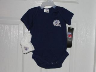 dallas cowboys baby onesie with socks 0 3 months