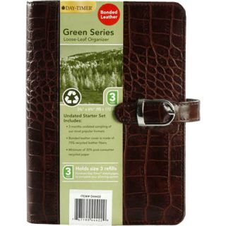 Day Timer Brown Croc Leather Undated Planner