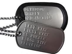 Custom Medical ID Alert Diabetic Military Dog Tag Necklace Embossed