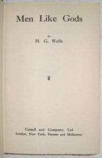 WELLS, Men Like Gods 1923 First Edition w/DJ