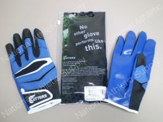 Cutters X40 Revolution C Tack Receiver Gloves Royal Size X Large
