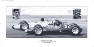 DAN GURNEY and JIMMY CLARK IN THE LOTUS FORDS at The MILWAUKEE MILE