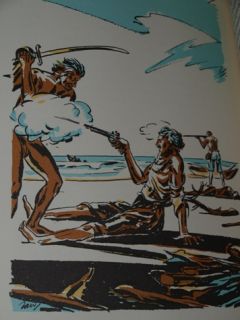 Daniel Defoe Robinson Crusoe Orig Fore Edge Painting