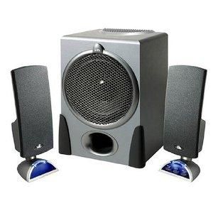cyber acoustics ca 3550 2 1 computer speaker system silver