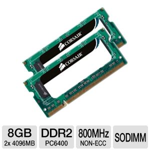 corsair 8gb ddr2 pc6400 dual channel sodimm ram note the condition of