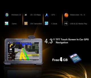 Navegador GPS 3D 4 3 Pantalla Tactil Regalo SD 4GB Mapas