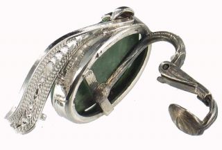 Vintage Sterling Jade Filigree Bracelet Set Tiny Wrist