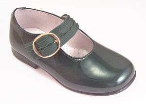 De OSU Faro Girls Green Patent Dress Shoes Euro 20 33
