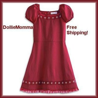 American Girl Doll Red Christmas Holiday Party Dress Scarlet Snow