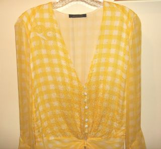 Stunning Roberto Cavalli Yellow Beaded Silk Gown Dress 40 6 Italy Sale
