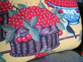  Designer Pillows Brunschwig Fils Cherry and Bird Pattern Fabric