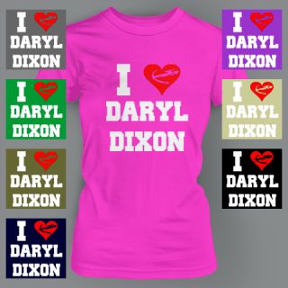 Heart Daryl Dixon Crossbow Funny Zombie Walking Dead The Ladies T