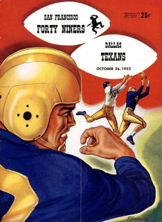 1952 Dallas Texans San Francisco 49ers NFL Program