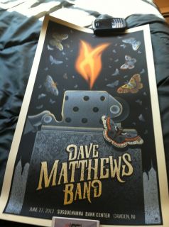 Dave Matthews Band 6 27 2012 Camden NJ N2 Poster DMB Lighter Fire
