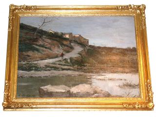 Emile Louis Mathon 1855 French Barbizon School Landscape Oil Painting
