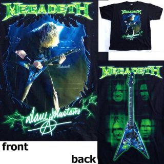 Megadeth Dave Mustaine Dean V Guitar T Shirt 2XL New