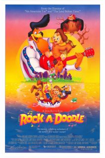 Rock A Doodle Movie Poster 1991 Animation Rockadoodle Elvis as Chicken
