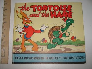 TORTOISE & HARE 1935 dustjacket Disney animation comic book,Silly