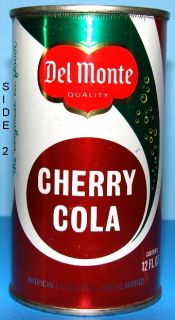 Del Monte Cherry Cola Flat Top Soda Can 1966 San Francisco Excellent