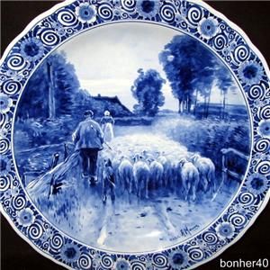 1911s Blue White Dutch Royal Delft Holland Porceleyne Fles Charger